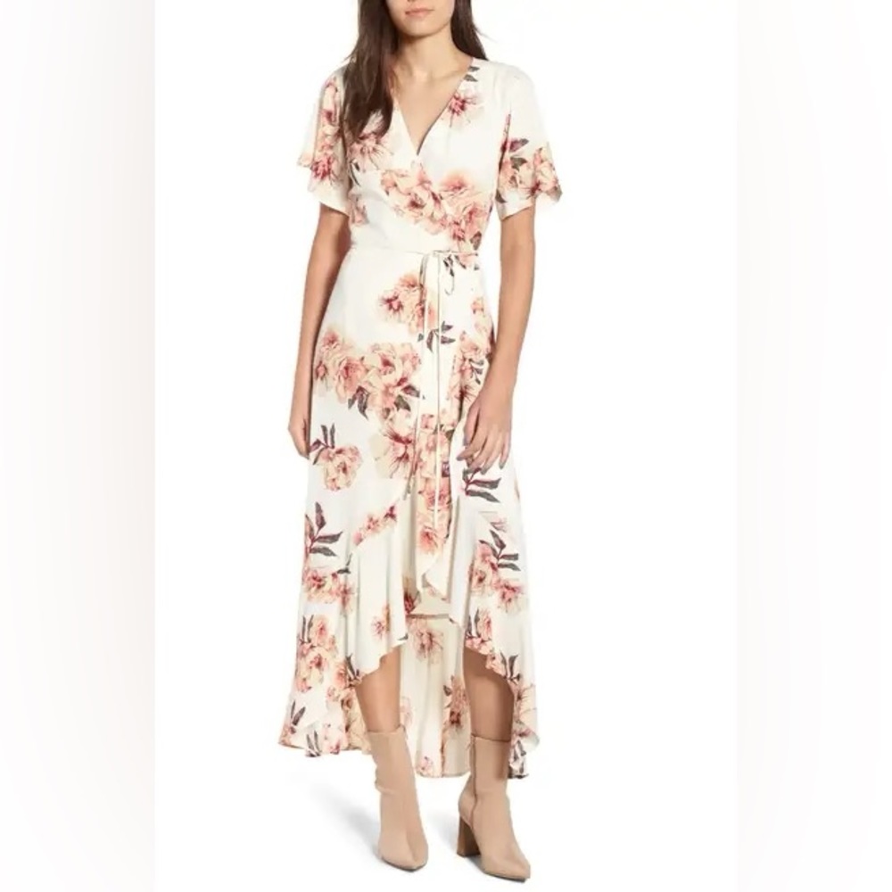 Cream floral maxi dress